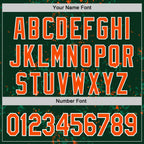 Custom Green Orange Kelly Green-White Fragment 3D Pattern Design Bomber Full-Snap Varsity Letterman Hoodie Jacket
