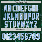 Custom Green Light Blue Kelly Green-White Fragment 3D Pattern Design Bomber Full-Snap Varsity Letterman Hoodie Jacket