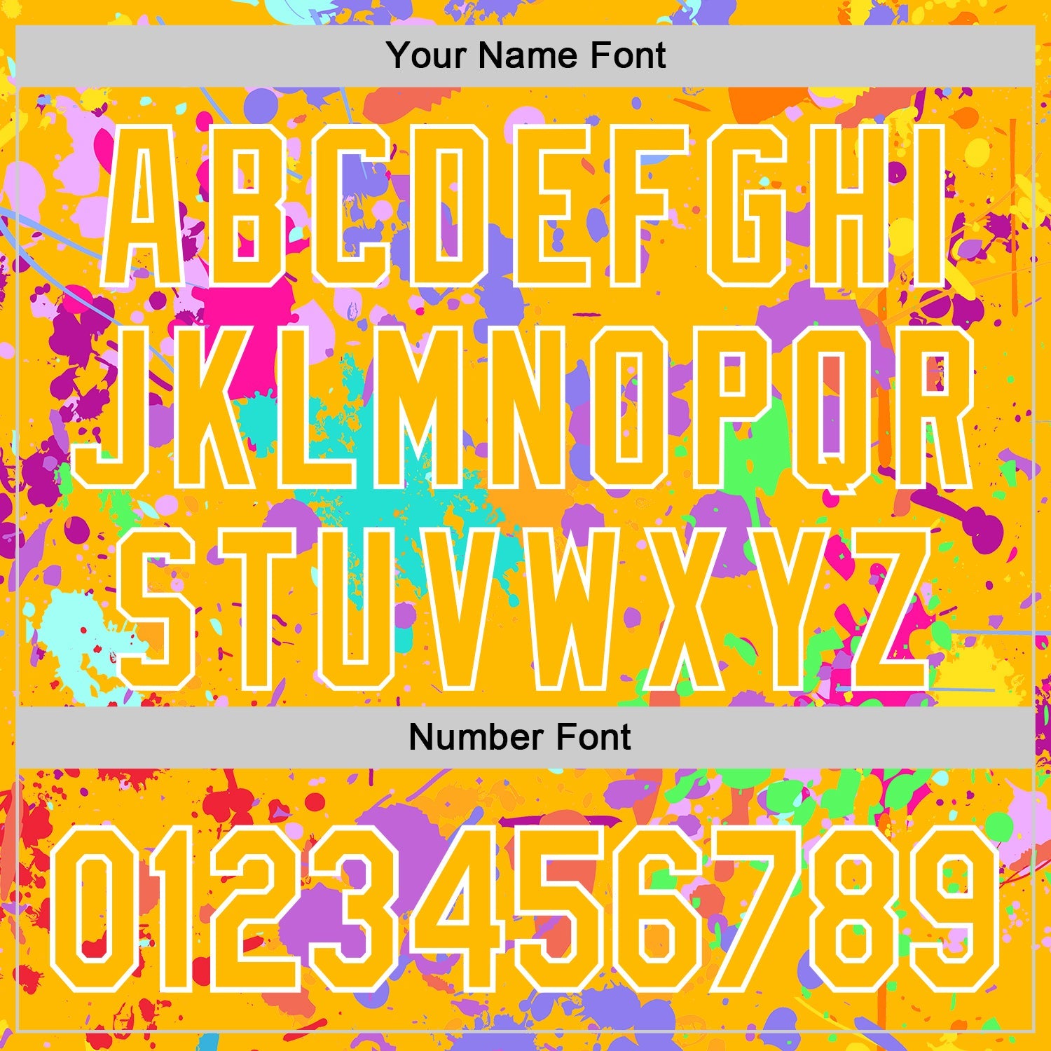 Custom Graffiti Pattern Gold-White Splash Bomber Full-Snap Varsity Letterman Hoodie Jacket