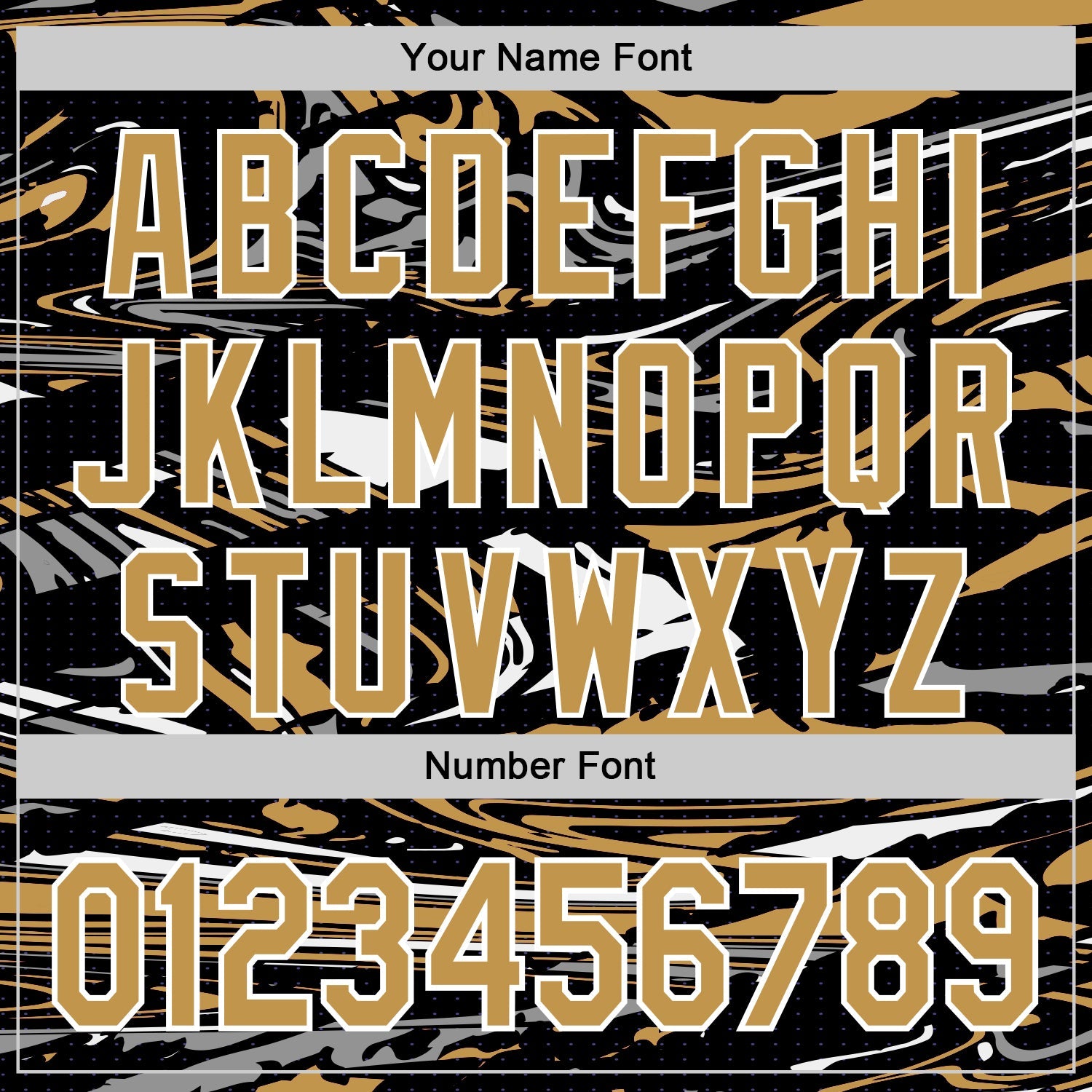 Custom Figure Old Gold Black-White Fluid Bomber Full-Snap Varsity Letterman Hoodie Jacket