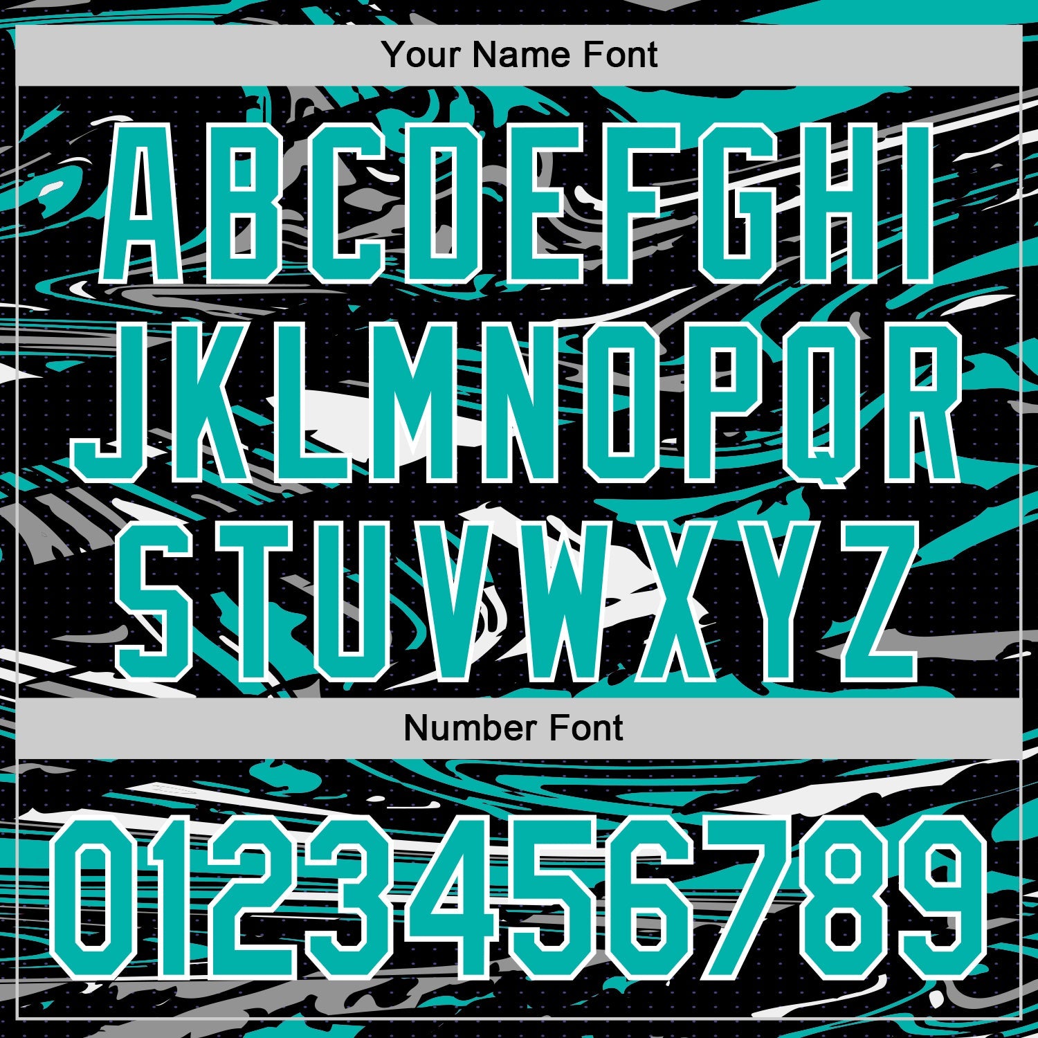 Custom Figure Aqua Black-White Fluid Bomber Full-Snap Varsity Letterman Hoodie Jacket