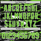 Custom Figure Aurora Green Black-White Fluid Bomber Full-Snap Varsity Letterman Hoodie Jacket