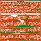 Custom Figure Orange Grass Green-White Fluid Bomber Full-Snap Varsity Letterman Hoodie Jacket