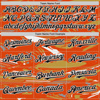 Custom Figure Black Orange Old Gold-White Fluid Bomber Full-Snap Varsity Letterman Hoodie Jacket