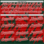 Custom Green Red-White Abstract Sharp Shape Fragment 3D Pattern Design Bomber Full-Snap Varsity Letterman Hoodie Jacket