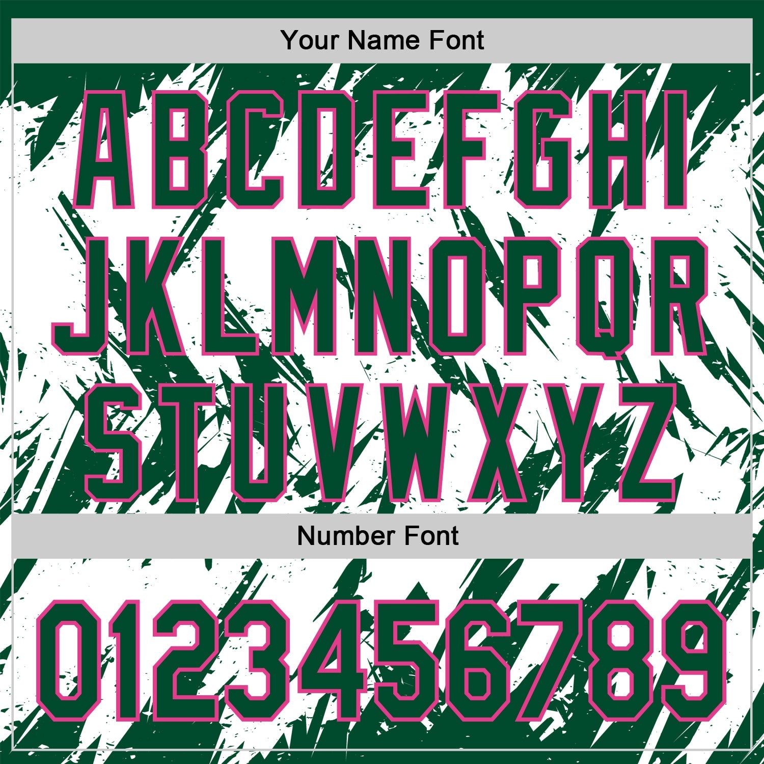 Custom Kelly Green White-Pink Abstract Sharp Shape Fragment 3D Pattern Design Bomber Full-Snap Varsity Letterman Hoodie Jacket