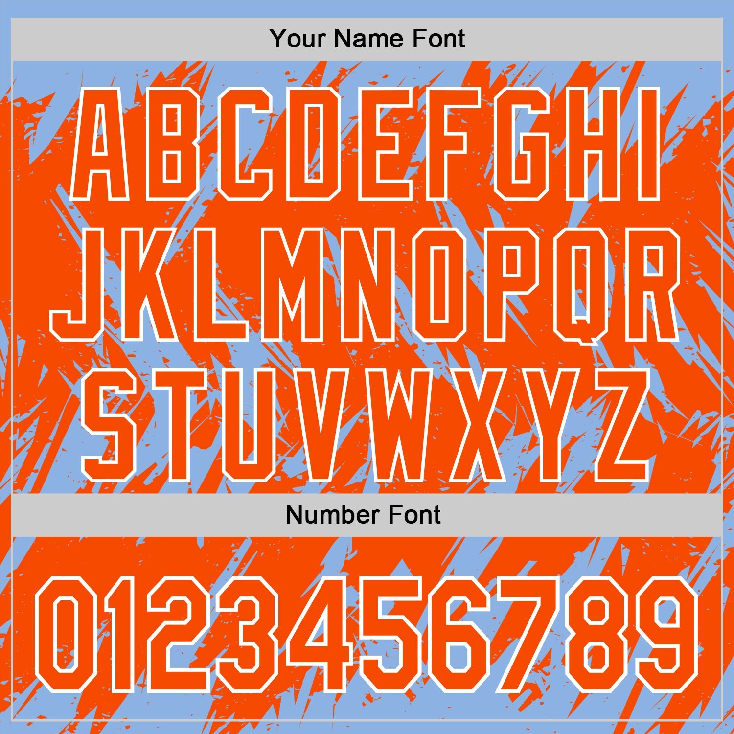Custom Light Blue Orange-White Abstract Sharp Shape Fragment 3D Pattern Design Bomber Full-Snap Varsity Letterman Hoodie Jacket