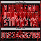 Custom Black Red-White Dripping Splatter 3D Pattern Design Bomber Full-Snap Varsity Letterman Hoodie Jacket