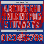 Custom Royal Red-White Dripping Splatter 3D Pattern Design Bomber Full-Snap Varsity Letterman Hoodie Jacket