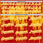 Custom Red Gold-White Dripping Splatter 3D Pattern Design Bomber Full-Snap Varsity Letterman Hoodie Jacket