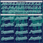 Custom Navy Teal-White Dripping Splatter 3D Pattern Design Bomber Full-Snap Varsity Letterman Hoodie Jacket