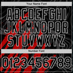 Custom Black Red-White Splash 3D Pattern Design Bomber Full-Snap Varsity Letterman Hoodie Jacket