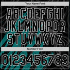 Custom Black Teal-White Splash 3D Pattern Design Bomber Full-Snap Varsity Letterman Hoodie Jacket