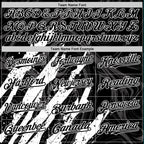 Custom Black White Splash 3D Pattern Design Bomber Full-Snap Varsity Letterman Hoodie Jacket