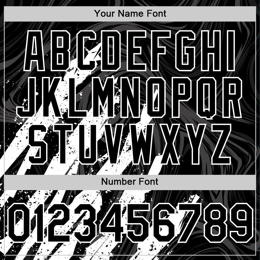 Custom Black White Splash 3D Pattern Design Bomber Full-Snap Varsity Letterman Hoodie Jacket