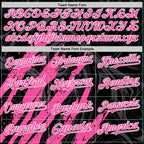 Custom Black Pink-White Splash 3D Pattern Design Bomber Full-Snap Varsity Letterman Hoodie Jacket