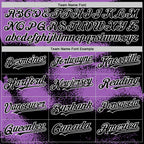 Custom Black Medium Purple-White Abstract Color Blocks Fragment 3D Pattern Design Bomber Full-Snap Varsity Letterman Hoodie Jacket