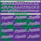 Custom Purple Kelly Green-White Abstract Color Blocks Fragment 3D Pattern Design Bomber Full-Snap Varsity Letterman Hoodie Jacket