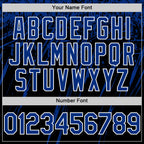 Custom Black Royal-White Splash 3D Pattern Design Bomber Full-Snap Varsity Letterman Hoodie Jacket