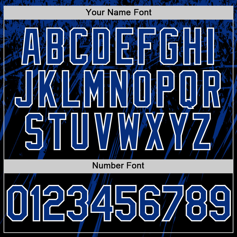 Custom Black Royal-White Splash 3D Pattern Design Bomber Full-Snap Varsity Letterman Hoodie Jacket