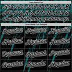 Custom Black Teal-White Splash 3D Pattern Design Bomber Full-Snap Varsity Letterman Hoodie Jacket