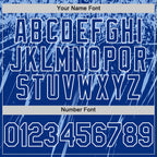 Custom Royal Light Blue-White Splash 3D Pattern Design Bomber Full-Snap Varsity Letterman Hoodie Jacket