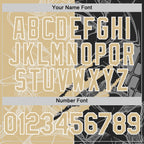 Custom Graffiti Pattern Vegas Gold Black-White Scratch Bomber Full-Snap Varsity Letterman Hoodie Jacket