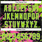 Custom Black Neon Green Pink-White Splash 3D Pattern Design Bomber Full-Snap Varsity Letterman Hoodie Jacket