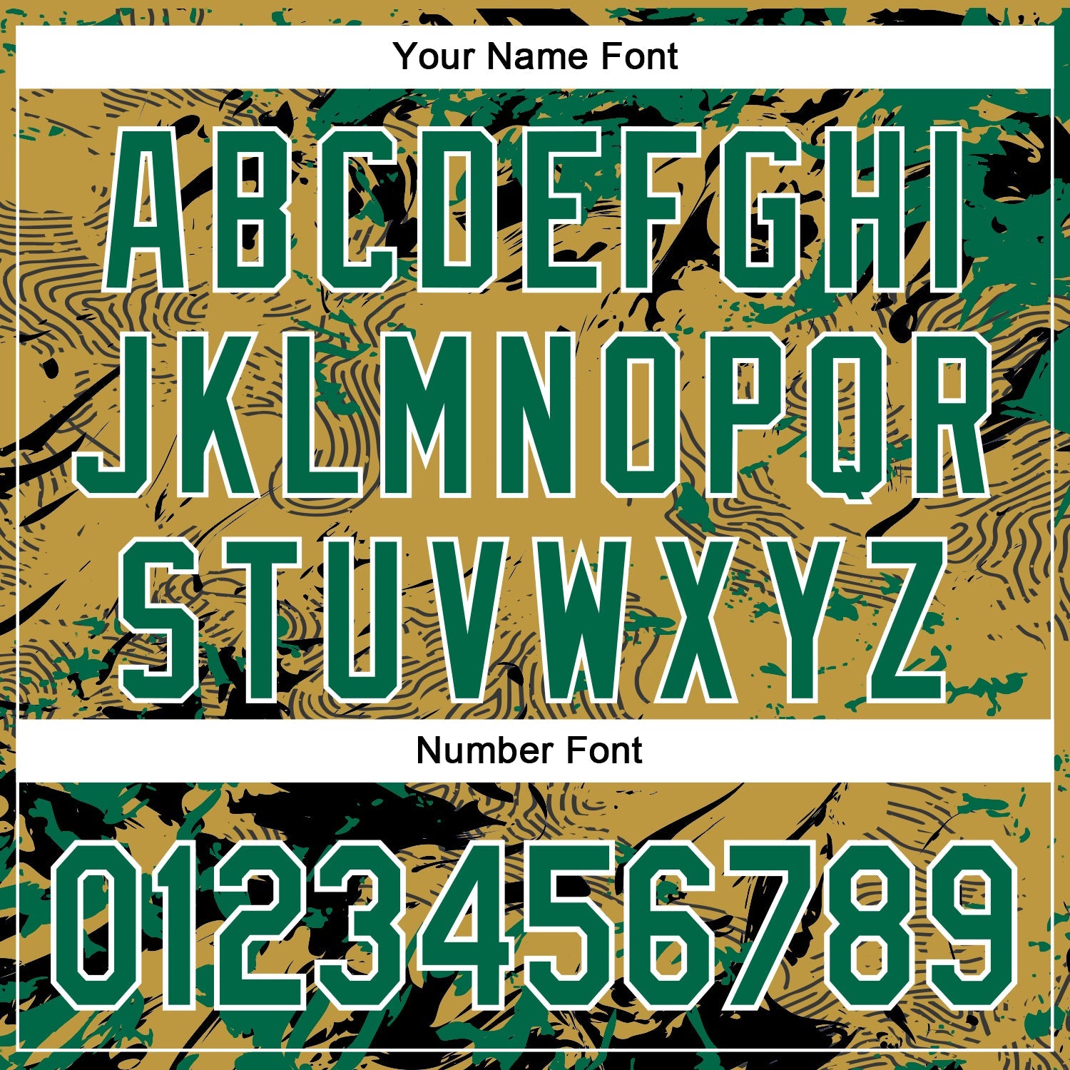 Custom Old Gold Kelly Green Black-White Splash 3D Pattern Design Bomber Full-Snap Varsity Letterman Hoodie Jacket