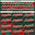 Custom Green Red Kelly Green-White Splash 3D Pattern Design Bomber Full-Snap Varsity Letterman Hoodie Jacket