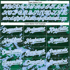 Custom Green Light Blue Kelly Green-White Splash 3D Pattern Design Bomber Full-Snap Varsity Letterman Hoodie Jacket