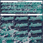 Custom Navy Teal Gray-White Splash 3D Pattern Design Bomber Full-Snap Varsity Letterman Hoodie Jacket