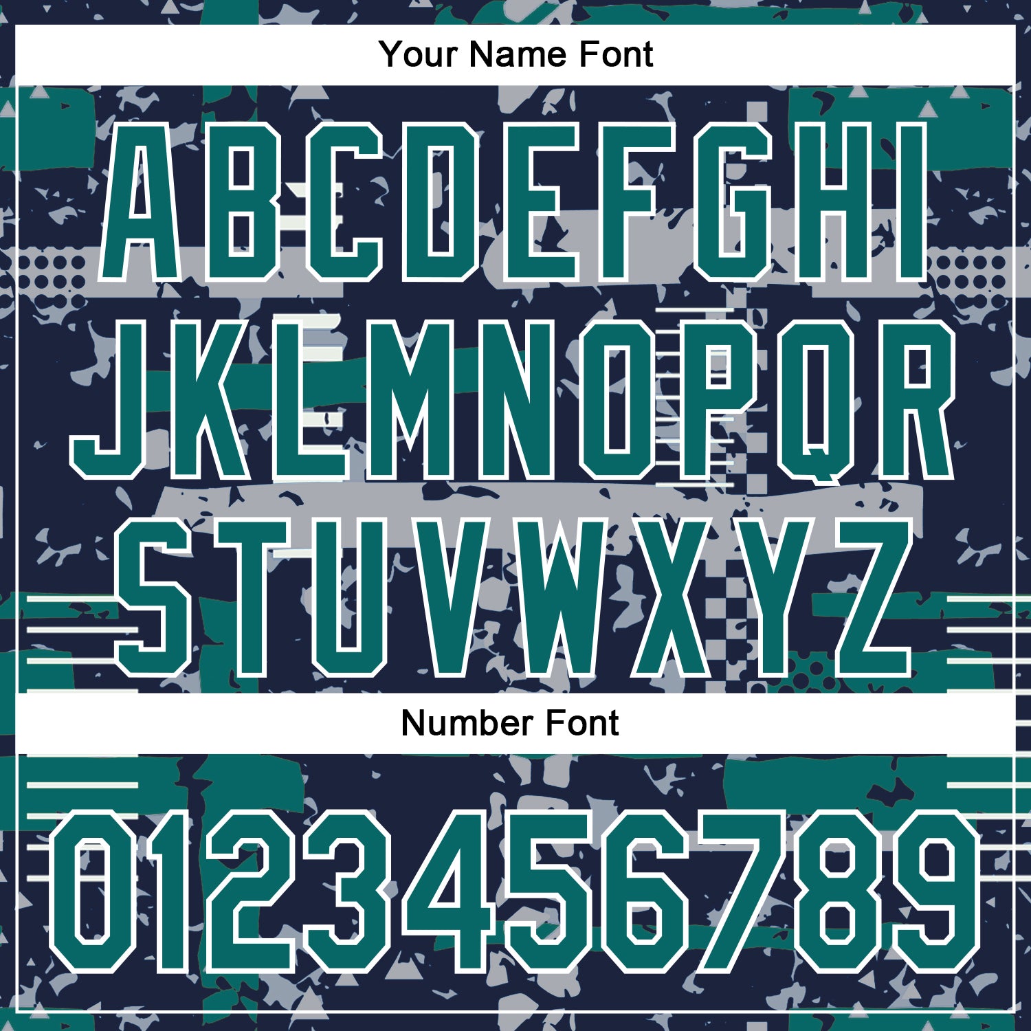 Custom Navy Teal Gray-White Abstract Fragment Shape 3D Pattern Design Bomber Full-Snap Varsity Letterman Hoodie Jacket