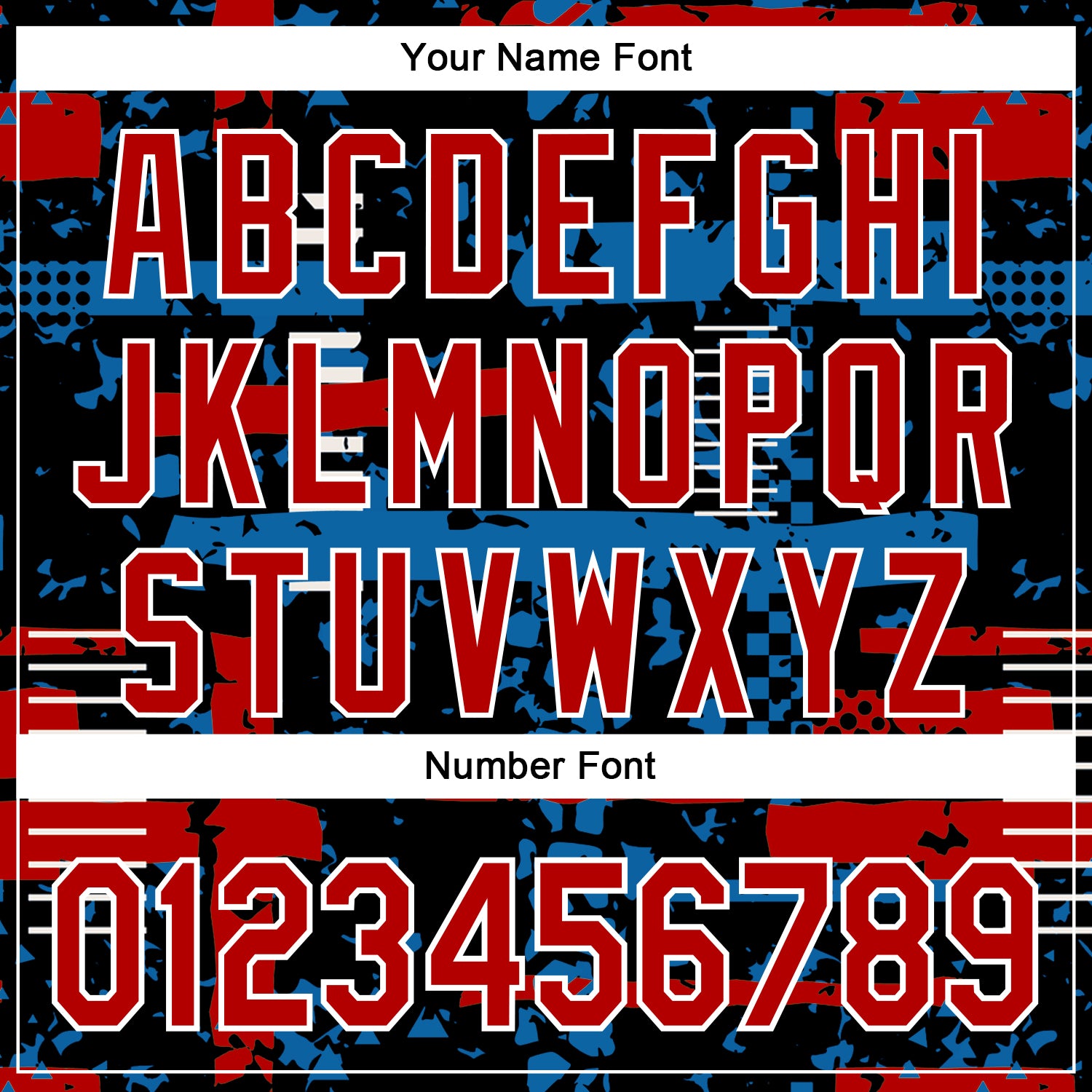 Custom Black Red Blue-White Abstract Fragment Shape 3D Pattern Design Bomber Full-Snap Varsity Letterman Hoodie Jacket