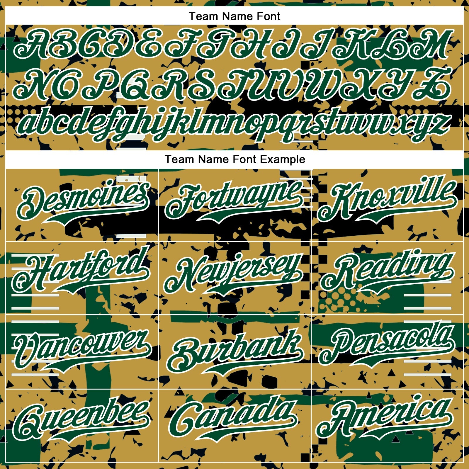 Custom Old Gold Kelly Green Black-White Abstract Fragment Shape 3D Pattern Design Bomber Full-Snap Varsity Letterman Hoodie Jacket