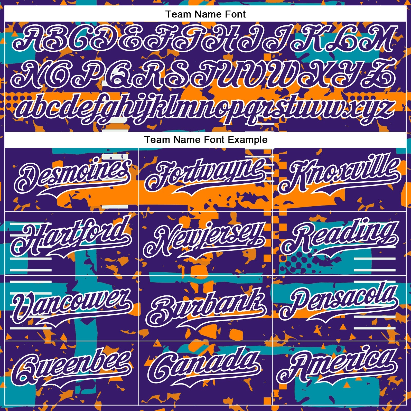 Custom Purple Teal Bay Orange-White Abstract Fragment Shape 3D Pattern Design Bomber Full-Snap Varsity Letterman Hoodie Jacket