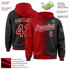 Custom Red Black-White Gradient Line Bomber Full-Snap Varsity Letterman Hoodie Jacket