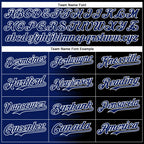Custom Royal Black-White Gradient Line Bomber Full-Snap Varsity Letterman Hoodie Jacket
