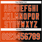 Custom Orange Black-White Gradient Line Bomber Full-Snap Varsity Letterman Hoodie Jacket