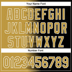 Custom Old Gold Black-White Gradient Line Bomber Full-Snap Varsity Letterman Hoodie Jacket