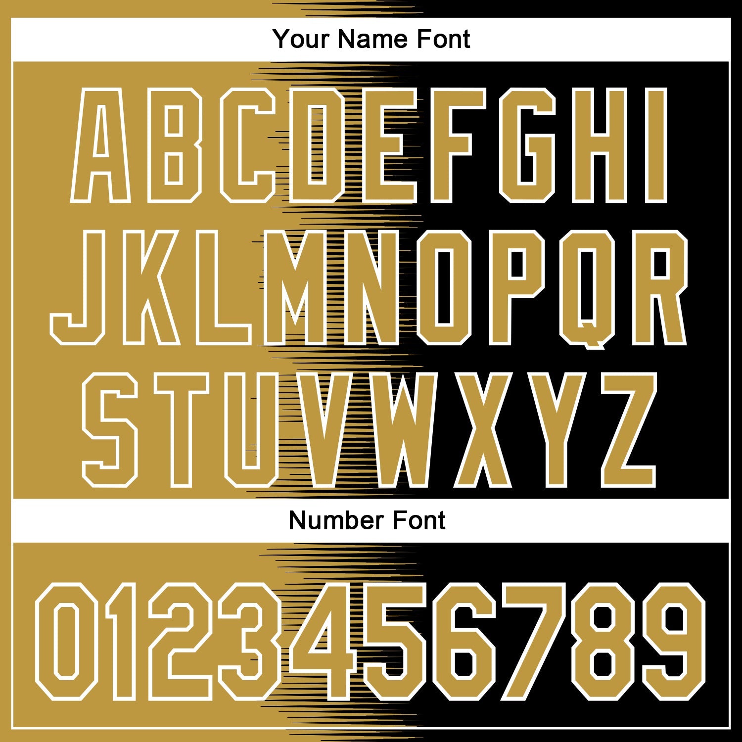 Custom Old Gold Black-White Gradient Line Bomber Full-Snap Varsity Letterman Hoodie Jacket