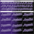 Custom Purple Black-White Gradient Line Bomber Full-Snap Varsity Letterman Hoodie Jacket