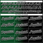 Custom Green Black-White Gradient Line Bomber Full-Snap Varsity Letterman Hoodie Jacket