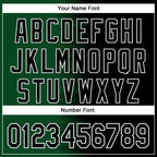 Custom Green Black-White Gradient Line Bomber Full-Snap Varsity Letterman Hoodie Jacket