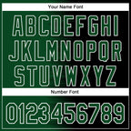 Custom Kelly Green Black-White Gradient Line Bomber Full-Snap Varsity Letterman Hoodie Jacket
