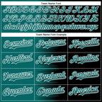 Custom Teal Black-White Gradient Line Bomber Full-Snap Varsity Letterman Hoodie Jacket