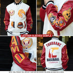 Custom Sky Blue Black-White Gradient Line Bomber Full-Snap Varsity Letterman Hoodie Jacket