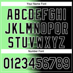 Custom Pea Green Black-White Gradient Line Bomber Full-Snap Varsity Letterman Hoodie Jacket