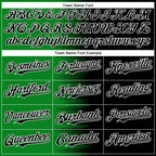 Custom Grass Green Black-White Gradient Line Bomber Full-Snap Varsity Letterman Hoodie Jacket