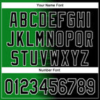 Custom Grass Green Black-White Gradient Line Bomber Full-Snap Varsity Letterman Hoodie Jacket